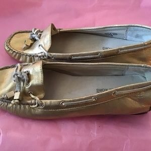 Michael Kors Gold Tassled Loafers Womens Size 7 M